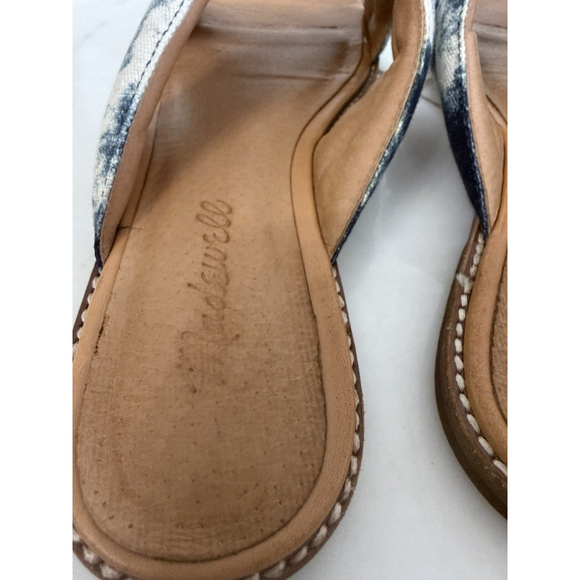 Madewell The Skyler Blue Tie Dye Leather Casual Flat Sandals Women Sz 8M US/39EU - Picture 6 of 7